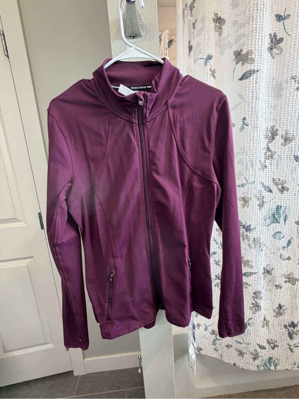 Skechers Plum Full-Zip Athletic Bomber Jacket